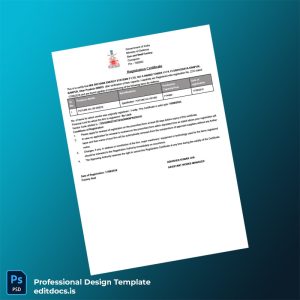 Editable India Ministry of Defence Registration Certificate Template (Word&PDF) Page Preview