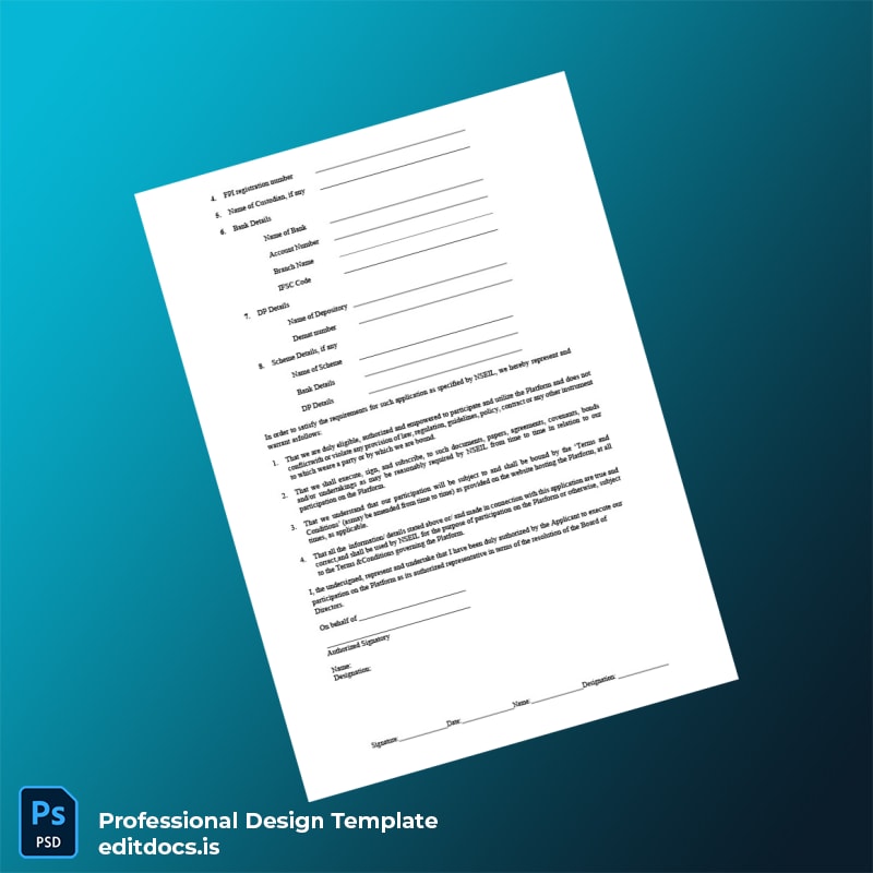 Editable India National Stock Exchange Investor Registration Checklist Template in Word and PDF formats page 3 Page Preview - EditDocs