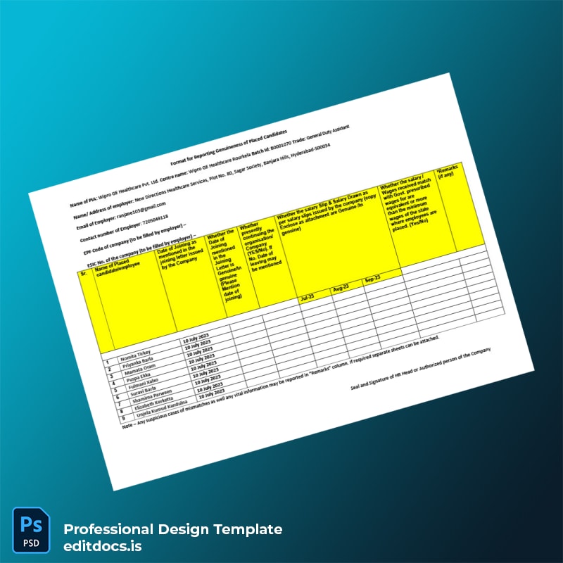 Editable India New Directions Healthcare Services Employment Verification Letter Template in Word and PDF formats page 2 Page Preview - EditDocs