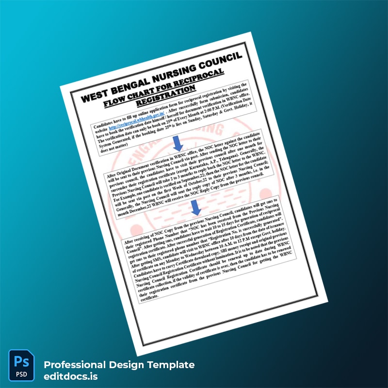 Editable India Nursing Council Registration Certificate Template (Word&PDF) Page Preview - EditDocs