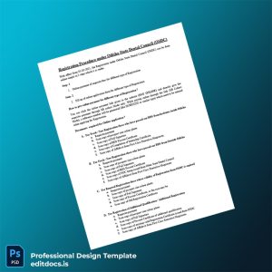 Editable India Odisha State Dental Council Registration Certificate Template (Word&PDF) Page Preview - EditDocs
