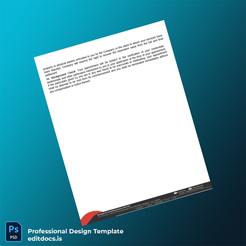 Editable India PITCS Employment Verification Letter Template in Word and PDF formats page 3 Page Preview - EditDocs