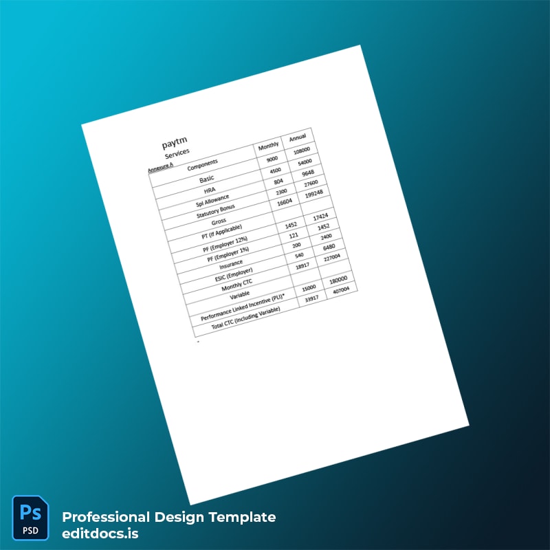 Editable India Paytm Employment Verification Letter Template in Word and PDF formats page 6 Page Preview - EditDocs