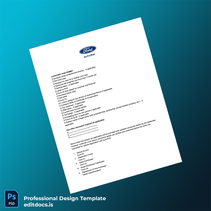 Editable India RTO Road Transport Office Registration Certificate Template in Word and PDF formats page 3 Page Preview - EditDocs