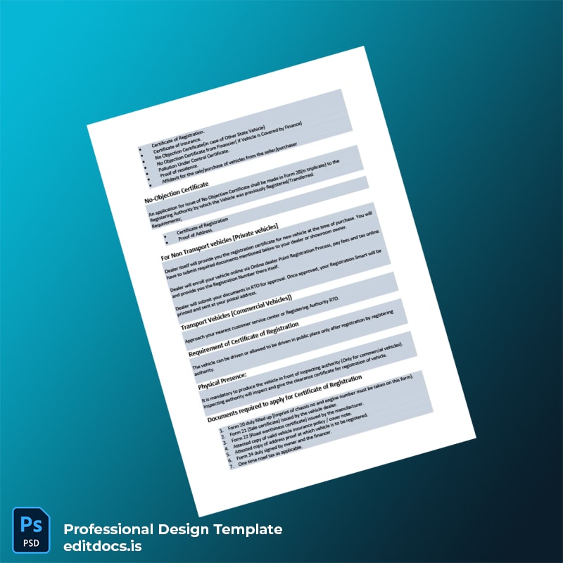 Editable India Registering Authority Certificate of Registration Template in Word and PDF formats page 3 Page Preview - EditDocs