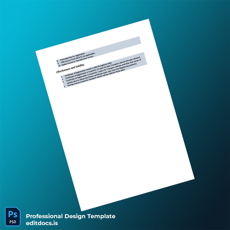 Editable India Registering Authority Certificate of Registration Template in Word and PDF formats page 4 Page Preview - EditDocs