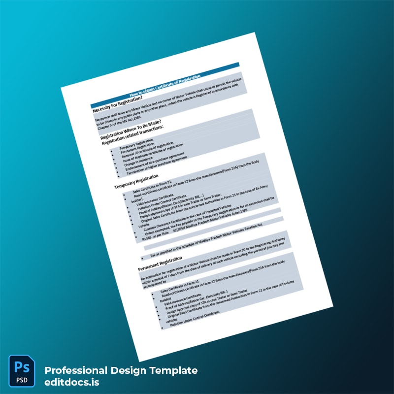 Editable India Registering Authority Certificate of Registration Template (Word&PDF) Page Preview - EditDocs
