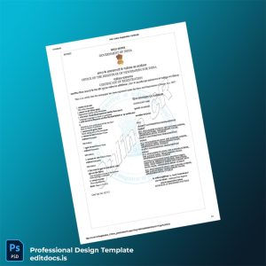 Editable India Registrar of Newspapers for India Registration Certificate Template (Word&PDF) Page Preview