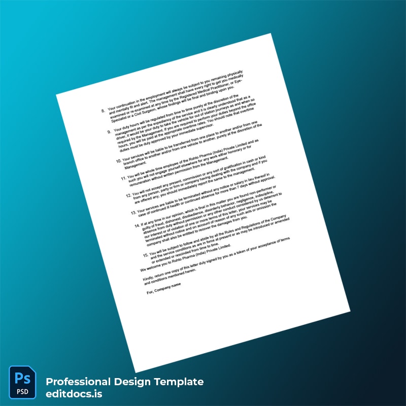 Editable India Rohto Pharma India Private Limited Employment Verification Letter Template in Word and PDF formats page 2 Page Preview - EditDocs