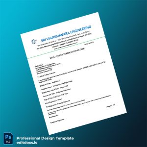 Editable India Sri Vigneshwara Engineering Employment Verification Letter Template (Word&PDF) Page Preview - EditDocs