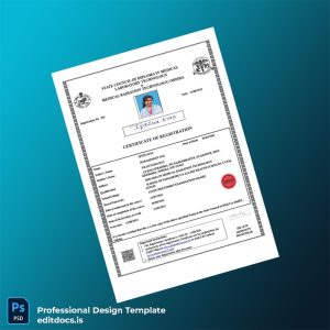 Editable India State DMLT_DMRT Examination Board Registration Certificate Template (Word&PDF) Page Preview - EditDocs