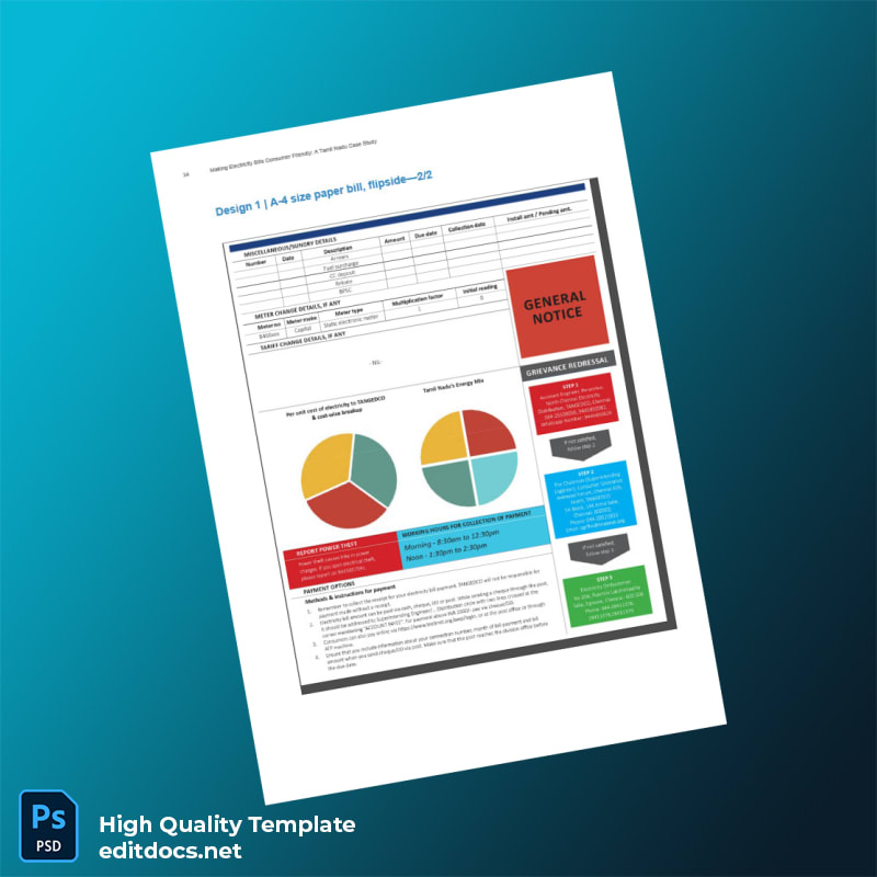 India Tamil Nadu Electricity Board Editable Electricity Bill Template in Word and PDF formats page 2