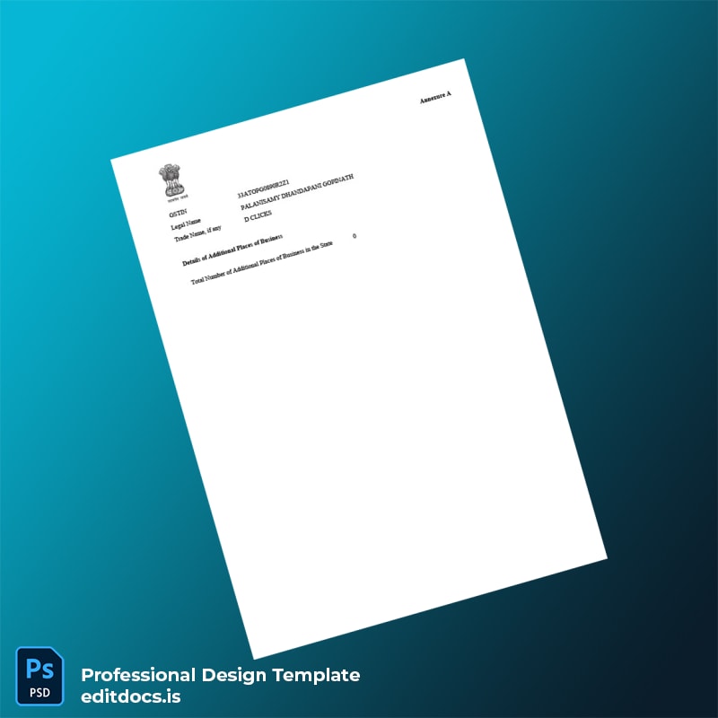 Editable India Tamil Nadu GST Registration Certificate Template in Word and PDF formats page 2 Page Preview - EditDocs