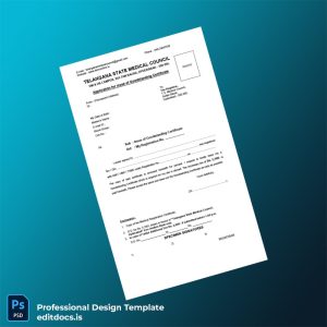 Editable India Telangana State Medical Council Good Standing Certificate Application Form Template (Word&PDF) Page Preview - EditDocs