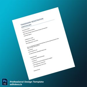 Editable India Trade Marks Registry Trademark Registration Certificate Template (Word&PDF) Page Preview - EditDocs