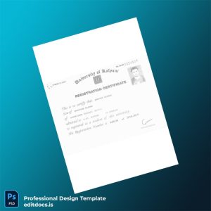 Editable India University Registration Certificate Template (Word&PDF) Page Preview - EditDocs