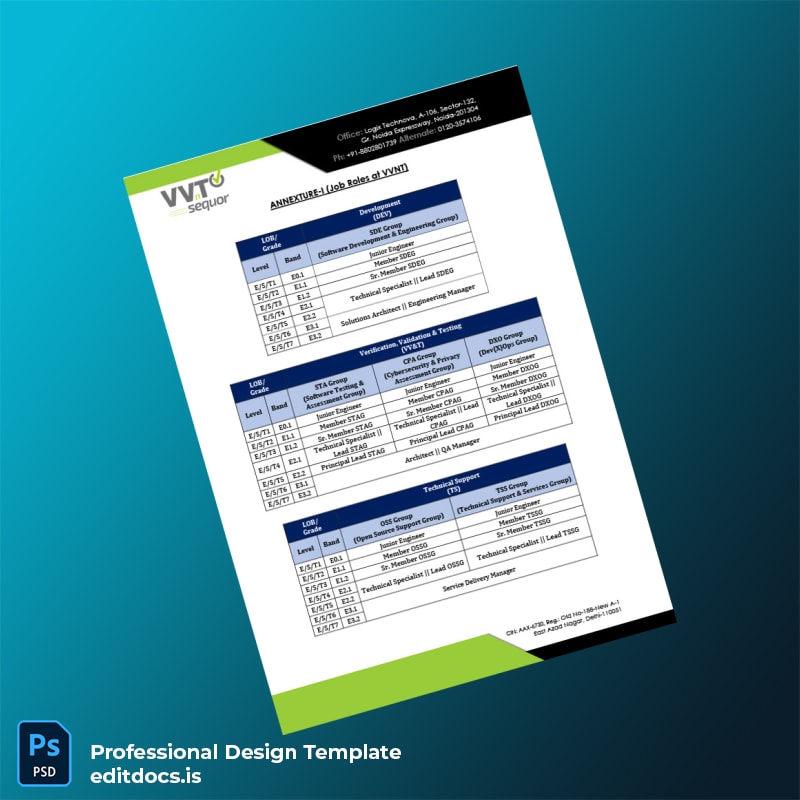 Editable India VVNT SeQuor Employment Verification Letter Template in Word and PDF formats page 3 Page Preview - EditDocs