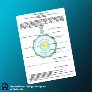 Editable India West Bengal Commercial Registration Certificate Template (Word&PDF) Page Preview