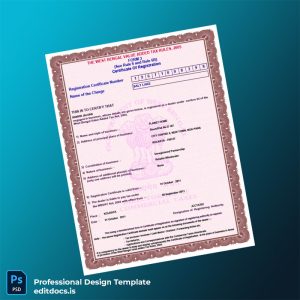 Editable India West Bengal Commercial Taxes Department VAT Registration Certificate Template (Word&PDF) Page Preview