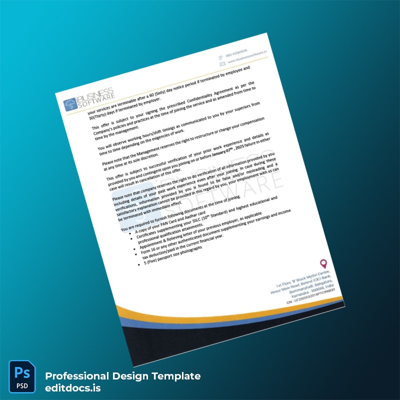 Editable India iBusiness Software Employment Verification Letter Template in Word and PDF formats page 2 Page Preview - EditDocs