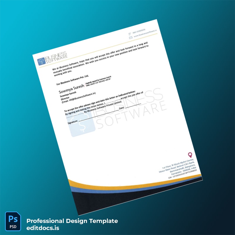 Editable India iBusiness Software Employment Verification Letter Template in Word and PDF formats page 3 Page Preview - EditDocs