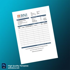 Indonesia Bank Statement Template in Word and PDF formats