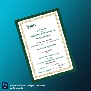 Editable Indonesia Royal Horticultural Society Certificate of International Registration Template (Word&PDF) Page Preview - EditDocs