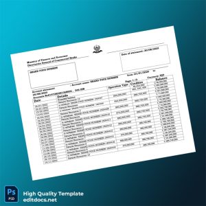 Iraq Bank Statement Template in Word and PDF formats
