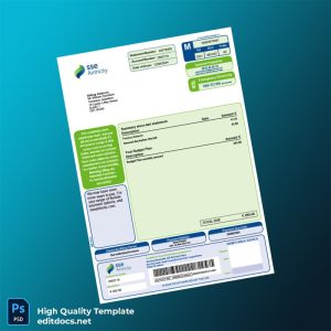 Ireland SSE Airtricity Editable Utility Bill Template in Word and PDF formats