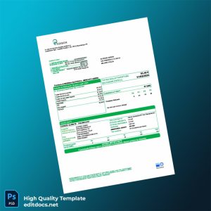 Italy Edison Energia S P A Editable Electricity Bill Template in Word and PDF formats