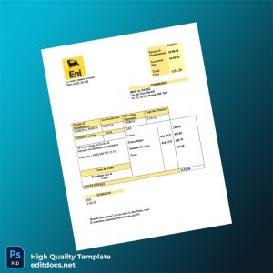 Italy Editable Gas Bill Template in Word and PDF formats
