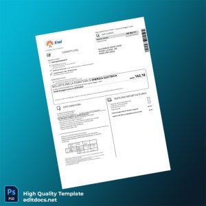 Italy Enel Editable Utility Bill Template in Word and PDF formats