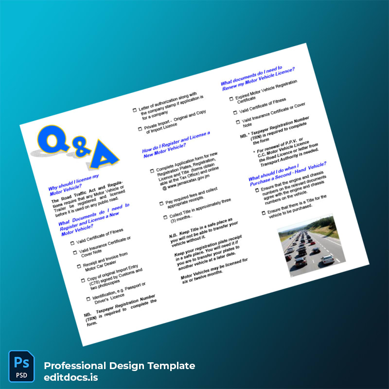 Editable Jamaica Tax Administration Registration Certificate Template in Word and PDF formats page 2 Page Preview - EditDocs
