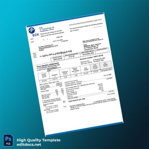Kazakhstan ECK Editable Electricity Bill Template in Word and PDF formats