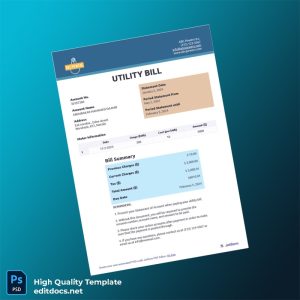 Kenya ABC Powers Inc Editable Utility Bill Template in Word and PDF formats