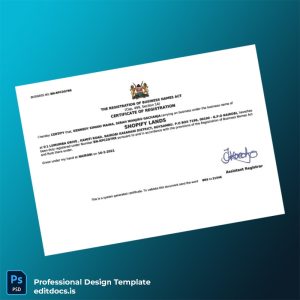 Editable Kenya Business Registration Certificate Template (Word&PDF) Page Preview