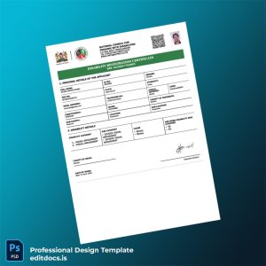 Editable Kenya Disability Registration Certificate Template (Word&PDF) Page Preview
