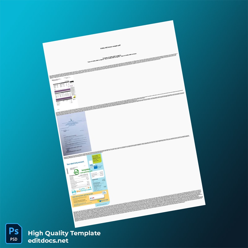 Kenya Kenya Power Editable Utility Bill Template in Word and PDF formats page 3