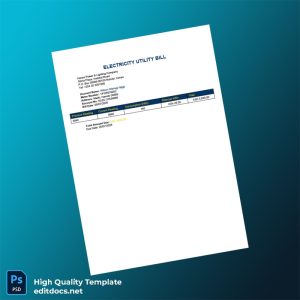 Kenya Kenya Power Lighting Company Editable Electricity Bill Template in Word and PDF formats