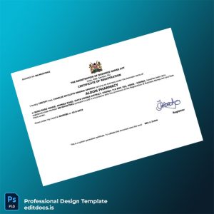 Editable Kenya Registrar Business Registration Certificate Template (Word&PDF) Page Preview - EditDocs