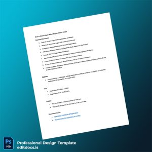 Editable Kenya Sugar Miller Registration Renewal Certificate Template (Word&PDF) Page Preview