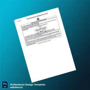 Editable Kenya Teachers Service Commission Certificate of Registration Template (Word&PDF) Page Preview - EditDocs