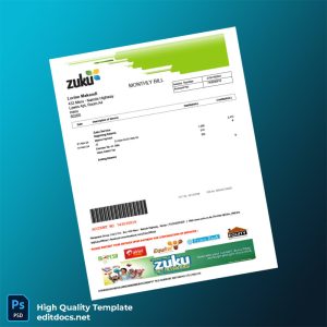 Kenya Wangwana Group J Ltd Editable Utility Bill Template in Word and PDF formats