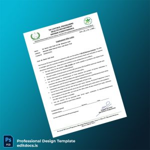 Editable Khyber Pakhtunkhwa Provincial TB Control Programme Employment Verification Letter Template (Word&PDF) Page Preview - EditDocs