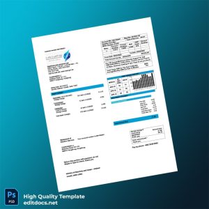 Kuwait Ministry Of Electricity And Water Editable Electricity Bill Template in Word and PDF formats