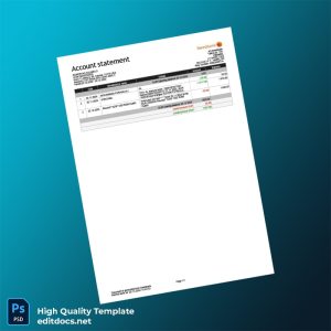 Latvia Swedbank Bank Statement Template in Word and PDF formats