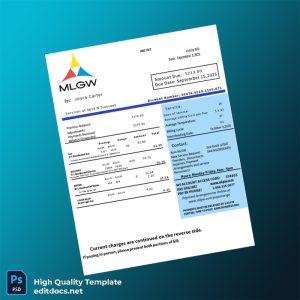MLGW Editable Utility Bill Template in Word and PDF formats