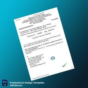Editable Maharashtra Nursing Council Registration Certificate Template (Word&PDF) Page Preview - EditDocs