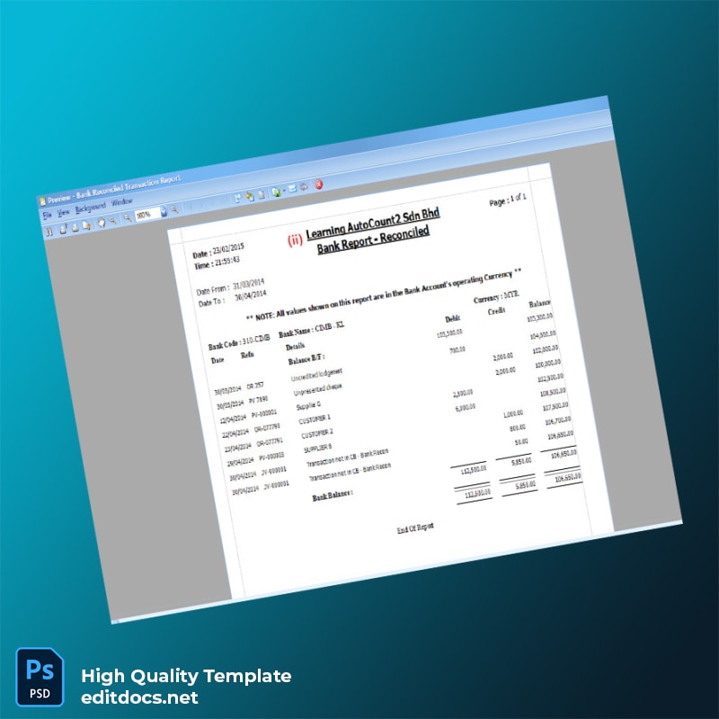 Malaysia CIMB Bank Reconciliation Guide Template in Word and PDF formats page 8