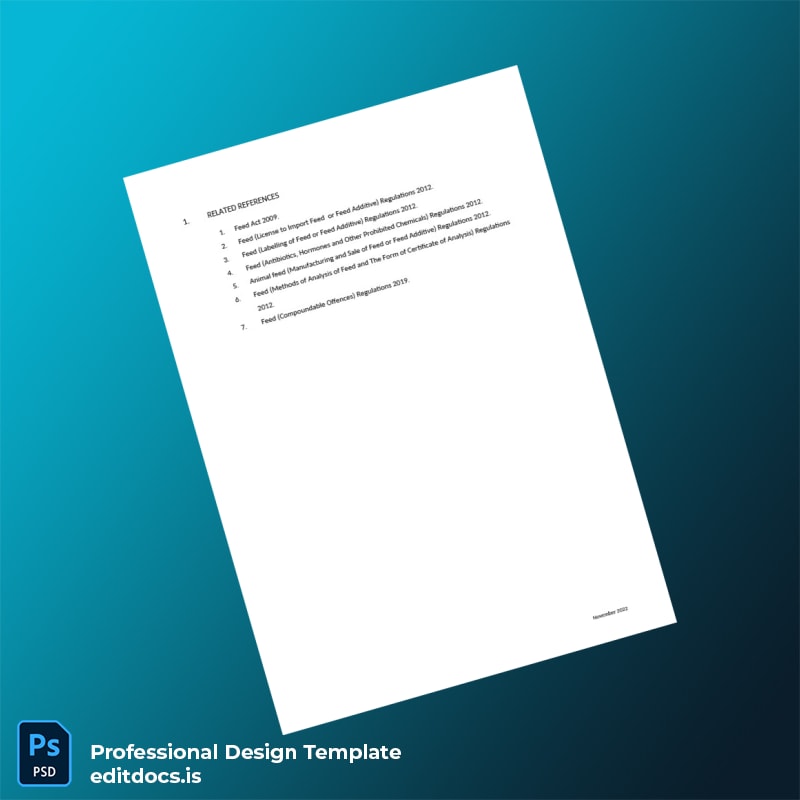 Editable Malaysia Department of Veterinary Services Business Registration Certificate Template in Word and PDF formats page 8 Page Preview - EditDocs